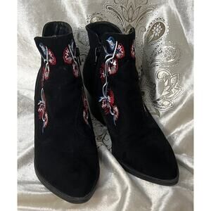 Carlos by Carlos Santana Embroidered Ankle Boots